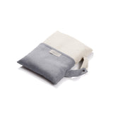 Travel Blanket "Light Companion" of cashmere and merino "Color Blocks Grey White"