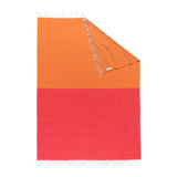 Travel Blanket "Light Companion" of cashmere and merino "Color Blocks Pink Orange"