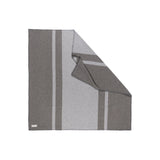 Hundedecke mit Streifenmuster in Grau Hellgrau und quadratisch aus Merino gewebt für Haustiere