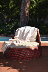 Reisedecke "Light Companion" aus Cashmere und Merino "Color Blocks Beige"