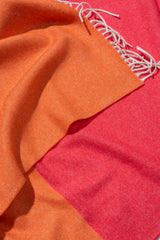 Travel Blanket "Light Companion" of cashmere and merino "Color Blocks Pink Orange"